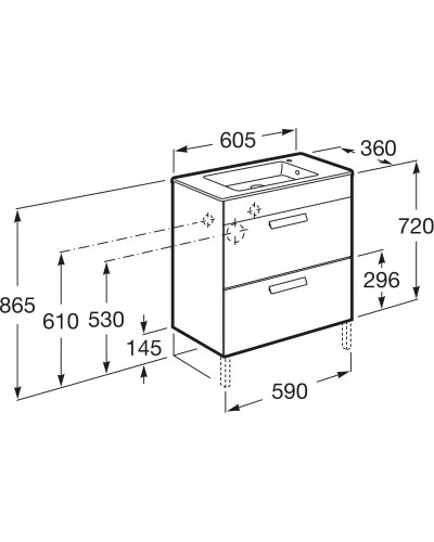 Тумба с раковиной белый глянец 60,5 см Roca Debba ZRU9302708 + 32799H00Y