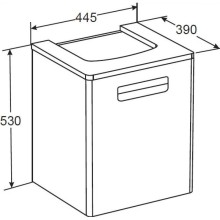 Тумба с раковиной фиолетовый 45 см Roca The Gap ZRU9302743 + 327477000