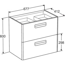 Тумба с раковиной белый матовый 70 см Roca The Gap ZRU9302733 + 327471000