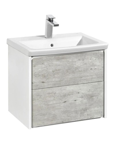 Тумба с раковиной бетон/белый матовый 60 см Roca Ronda ZRU9303002 + 327472000