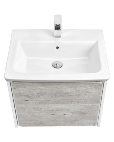 Тумба с раковиной бетон/белый матовый 60 см Roca Ronda ZRU9303002 + 327472000