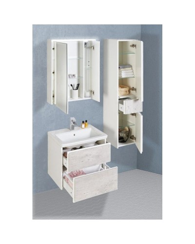 Тумба с раковиной бетон/белый матовый 60 см Roca Ronda ZRU9303002 + 327472000