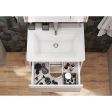 Тумба с раковиной бетон/белый матовый 60 см Roca Ronda ZRU9303002 + 327472000