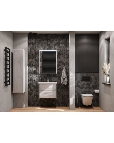 Тумба с раковиной бетон/белый матовый 60 см Roca Ronda ZRU9303002 + 327472000