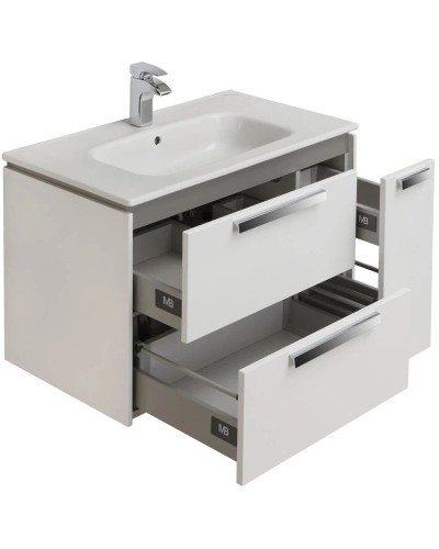 Тумба с раковиной белый глянец 80 см Roca Lago 857296806 + 32799C000