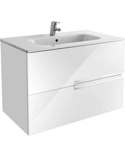 Тумба с раковиной белый глянец 80 см Roca Victoria Nord Ice Edition ZRU9302731 + 32799C000
