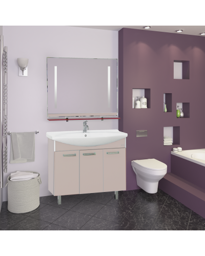 Джулия -120 Тумба  бежевая / раковина