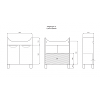 Лаванда - 70 Тумба прямая белая / раковина