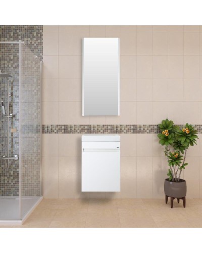 Эко мини - 40 Тумба подвесная, белая / раковина