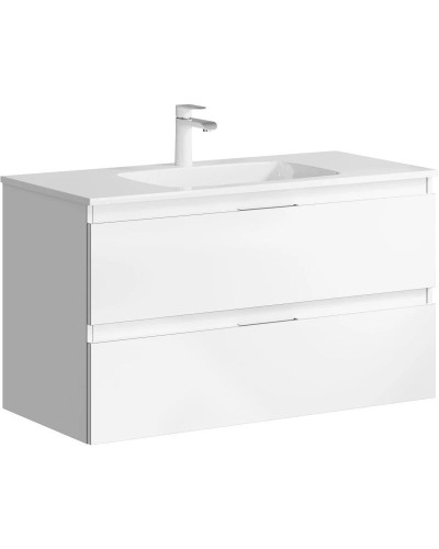 Тумба с раковиной белый глянец 97,2 см Aqwella 5 Stars Accent ACC0110W + Mal.10.04.D