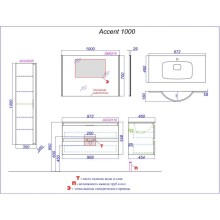 Тумба с раковиной дуб золотой 97,2 см Aqwella 5 Stars Accent ACC0110DZ + Mal.10.04.D