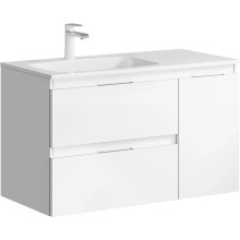 Тумба с раковиной белый глянец 91,8 см Aqwella 5 Stars Accent ACC0109LW + Mal.09.04.D-L