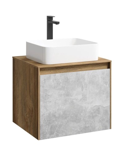 Тумба с раковиной дуб балтийский/ бетон светлый 61 см Aqwella 5 Stars Mobi MOB0106DB + MOB0706BS + 4640021064269