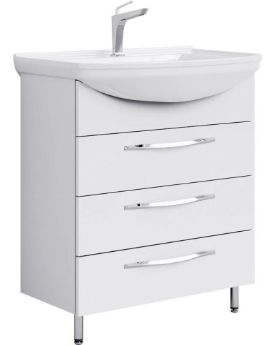Тумба с раковиной белый глянец 76,5 см Aqwella Allegro Agr.01.07/3 + 4620008197470