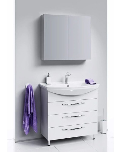 Тумба с раковиной белый глянец 76,5 см Aqwella Allegro Agr.01.07/3 + 4620008197470