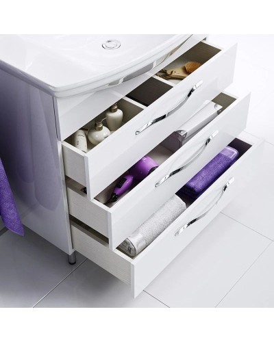 Тумба с раковиной белый глянец 87 см Aqwella Allegro Agr.01.08/3 + 4620008197357