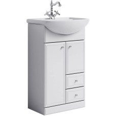 Тумба с раковиной белый глянец 55,5 см Aqwella Barcelona Ba.01.05/2 + 12091