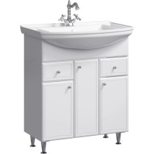 Тумба с раковиной белый глянец 76,5 см Aqwella Barcelona BA0107K + 4620008197470