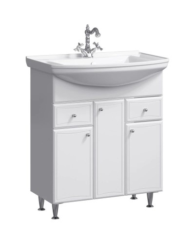 Тумба с раковиной белый глянец 76,5 см Aqwella Barcelona BA0107K + 4620008197470