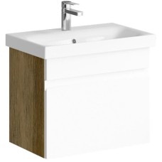 Тумба с раковиной белый глянец/дуб балтийский 60 см Aqwella Smart SRT0106DB + UMMOD60SL/1