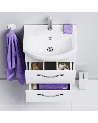 Тумба с раковиной белый глянец 50 см Aqwella Allegro Agr.01.05/2 + 4620008195766