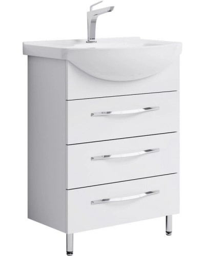 Тумба с раковиной белый глянец 66 см Aqwella Allegro Agr.01.06/3 + 4620008192475