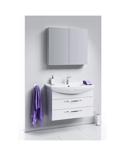 Тумба с раковиной белый глянец 87 см Aqwella Allegro Agr.01.08/2 + 4620008197357