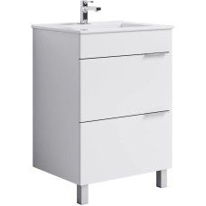 Тумба с раковиной белый глянец 61 см Aqwella Brig Br.01.06/2//W + 27181