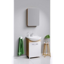 Тумба с раковиной дуб сонома/белый 55,5 см Aqwella Vega Veg.01.05 + 12091