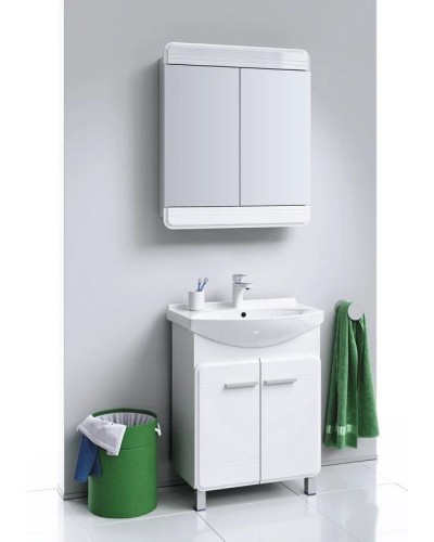 Тумба с раковиной белый глянец 66 см Aqwella Corsica Kor.01.06 + 4640021062296