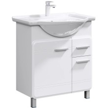 Тумба с раковиной белый глянец 77,5 см Aqwella Corsica KOR0107 + 4620008197470