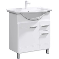 Тумба с раковиной белый глянец 77,5 см Aqwella Corsica KOR0107 + 4620008197470