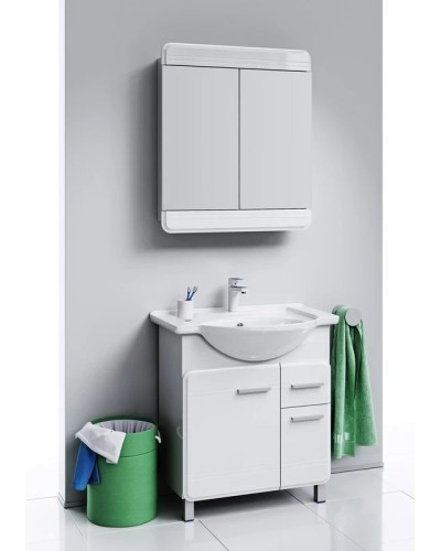 Тумба с раковиной белый глянец 77,5 см Aqwella Corsica KOR0107 + 4620008197470