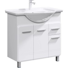 Тумба с раковиной белый глянец 88 см Aqwella Corsica KOR0108 + 4620008197357