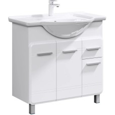 Тумба с раковиной белый глянец 88 см Aqwella Corsica KOR0108 + 4620008197357