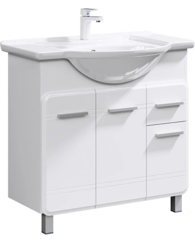 Тумба с раковиной белый глянец 88 см Aqwella Corsica KOR0108 + 4620008197357