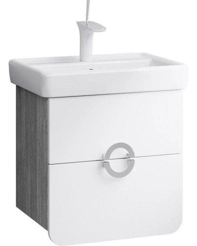 Тумба с раковиной белый матовый/дуб седой 55 см Aqwella Alicante Alic.01.05/Gray + 30969