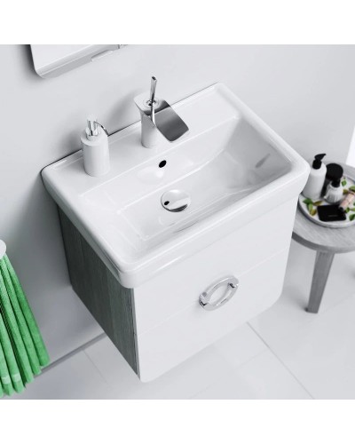 Тумба с раковиной белый матовый/дуб седой 55 см Aqwella Alicante Alic.01.05/Gray + 30969