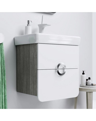 Тумба с раковиной белый матовый/дуб седой 55 см Aqwella Alicante Alic.01.05/Gray + 30969