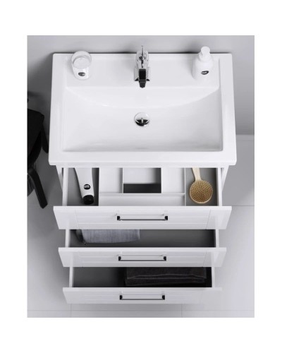 Тумба с раковиной белый глянец 81,5 см Aqwella Manchester MAN01083 + 4640021064733