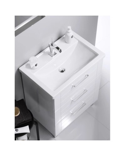 Тумба с раковиной белый глянец 81,5 см Aqwella Manchester MAN01083 + 4640021064733