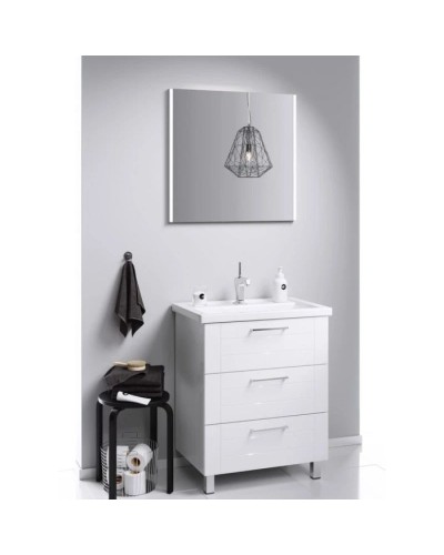 Тумба с раковиной белый глянец 81,5 см Aqwella Manchester MAN01083 + 4640021064733