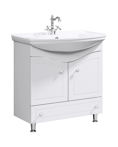 Тумба с раковиной белый глянец 87 см Aqwella Franchesca FR0108 + 4620008197357