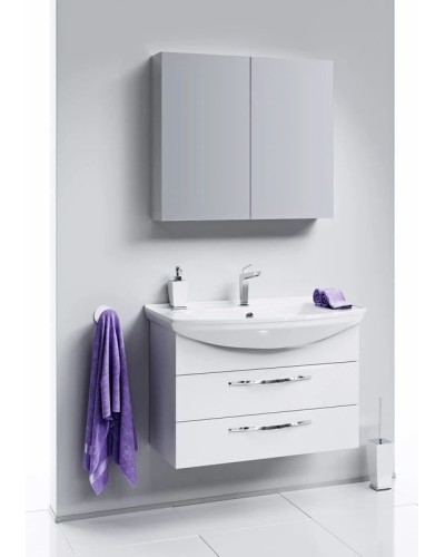 Тумба с раковиной белый глянец 76,5 см Aqwella Allegro Agr.01.07/2 + 4620008197470