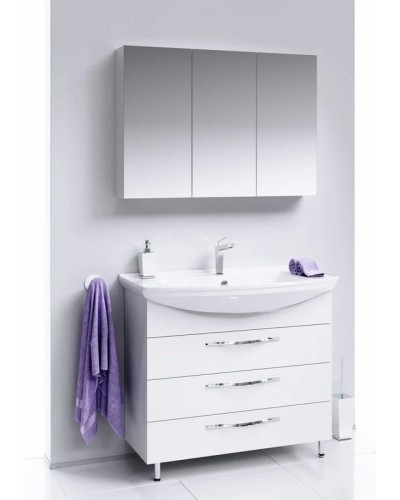 Тумба с раковиной белый глянец 106,5 см Aqwella Allegro Agr.01.10/3 + 4620008197340