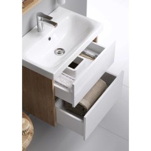 Тумба с раковиной дуб балтийский/белый глянец 60 см Aqwella City CI0106DB + UMMOD60SL/1