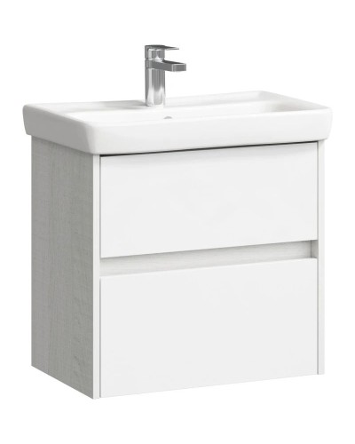 Тумба с раковиной дуб канадский/белый глянец 60 см Aqwella City CI0106DK + UMMOD60SL/1