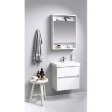 Тумба с раковиной дуб канадский/белый глянец 60 см Aqwella City CI0106DK + UMMOD60SL/1