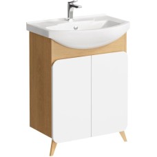Тумба с раковиной дуб золотой/белый матовый 66 см Aqwella Basic BAS0106DZ + 4620008192475