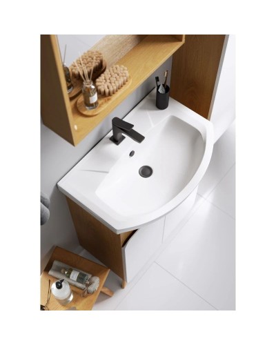 Тумба с раковиной дуб золотой/белый матовый 66 см Aqwella Basic BAS0106DZ + 4620008192475